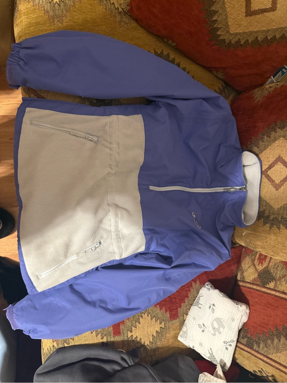Drake Light Purple and Cream Fleece-Lined Half Zip Pullover
